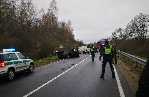 Didelė avarija kelyje Jonava - Rukla