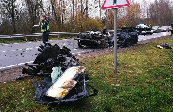 Didelė avarija kelyje Jonava - Rukla