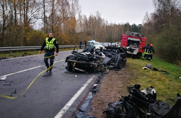 Didelė avarija kelyje Jonava - Rukla