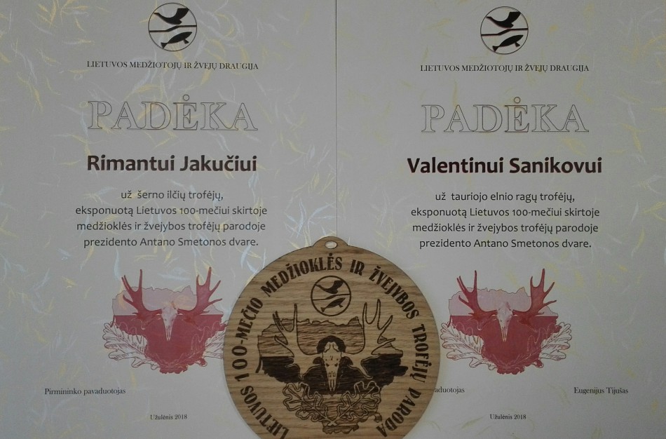 Įvertinti Jonavos rajono medžiotojų sumedžioti trofėjai
