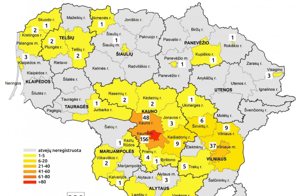 Jonavos rajone registruoti trys susirgimų tymais atvejai