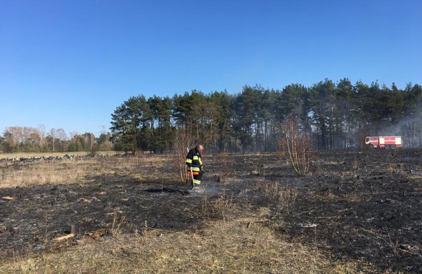 Sausos žolės gaisras vos nepersimetė į Šmatų kapines