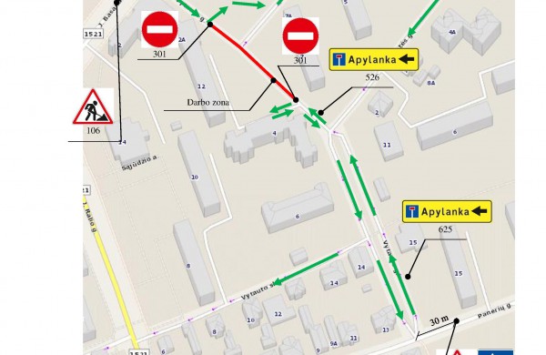 Eismo organizavimas Vytauto gatvėje 