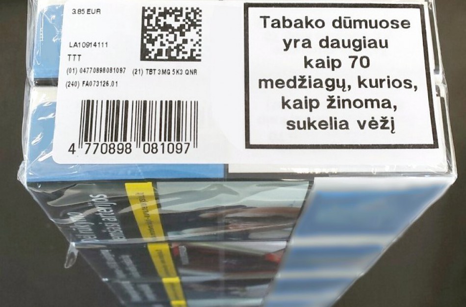 Lietuvoje įsigaliojo tabako gaminių atsekamumo sistema