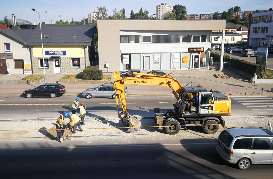 Sugedus technikai užsitęs asfaltavimo darbai J. Basanavičiaus gatvėje
