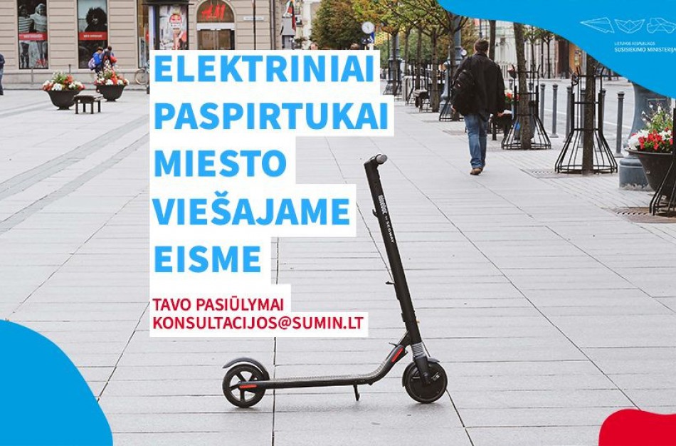 Elektriniai paspirtukai ir eismo sauga: Susisiekimo ministerija kviečia į diskusiją