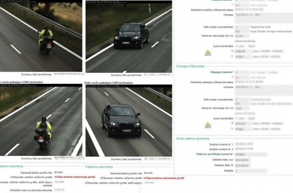 Vidutinio greičio matuokliais fiksuojama dešimtys tūkstančių pažeidimų