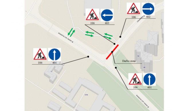Dalyje Chemikų gatvės bus uždaromas eismas