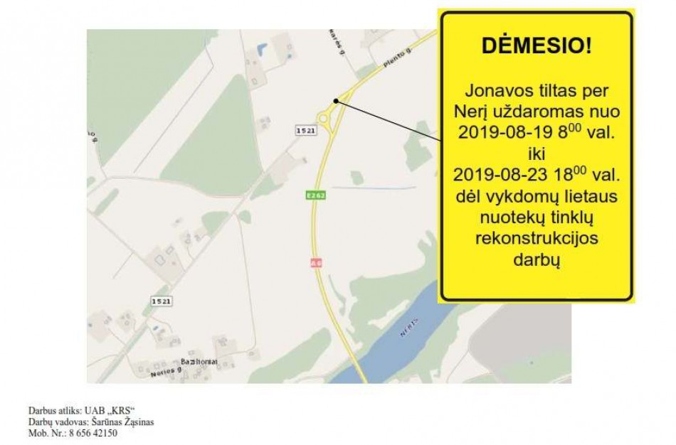  Svarbi informacija dėl eismo ribojimo Basanavičiaus g., Panerių g., Ralio g.