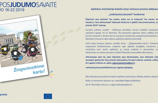 Tvariausiai vykti į darbą kviečiančiai įmonei – Aplinkos ministerijos apdovanojimas