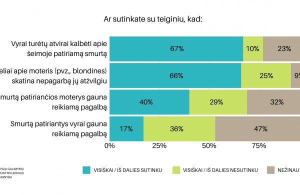 Visuomenės apklausa: iškreipti lūkesčiai moterims gali paskatinti smurtą 