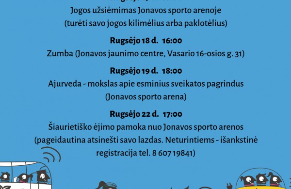 Darnaus judumo savaitės renginiai Jonavoje