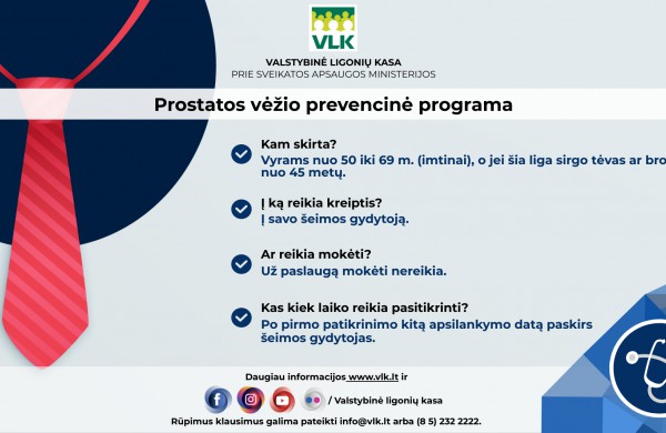Ligonių kasos: vyrai kviečiami profilaktiškai pasitikrinti sveikatą