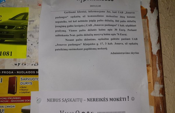 Jonaviečiai nestokoja humoro jausmo: atsakė į ,,Jonavos paslaugų“ skelbimą