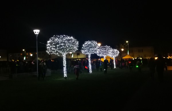 Įžiebta miesto puošmena – Kalėdų eglė