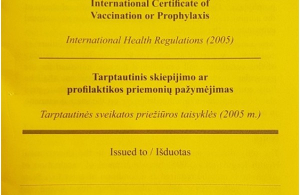 Ruošiatės keliauti: nepamirškite tarptautinio skiepijimo pažymėjimo