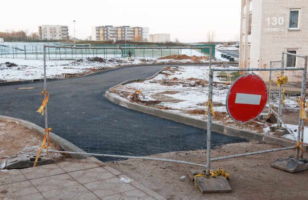 Chemikų gatvės jungtyje paklotas pirmasis asfalto sluoksnis