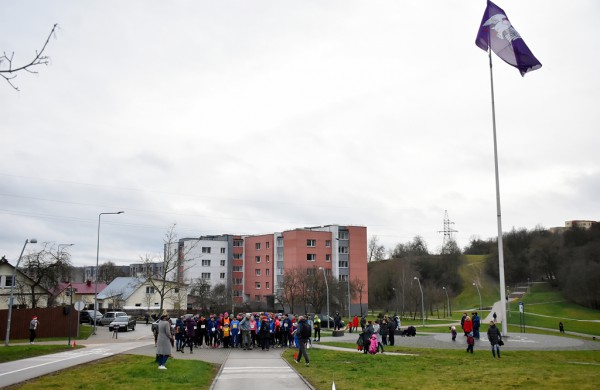 Tradiciniame žiemos bėgime apie septynias dešimtis entuziastų