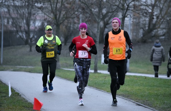Tradiciniame žiemos bėgime apie septynias dešimtis entuziastų