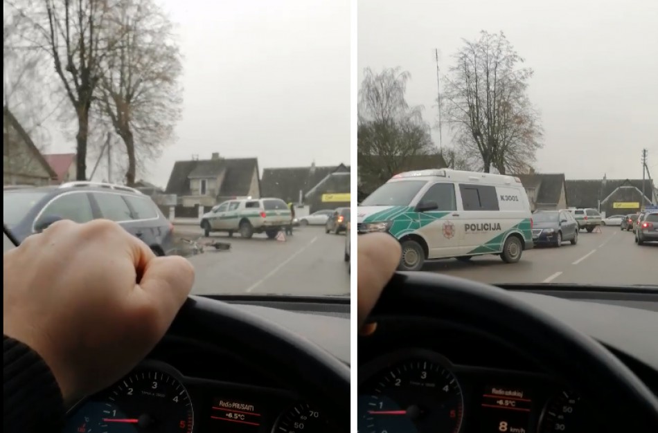 Jonavoje partrenktas dviratininkas