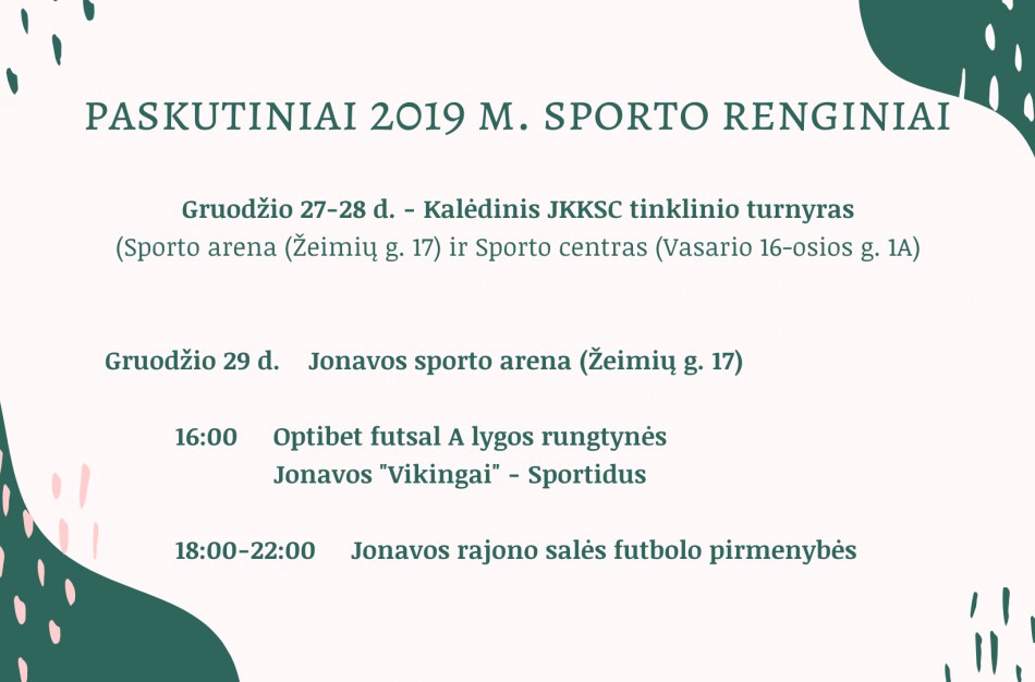 Paskutiniai šių metų sporto renginiai
