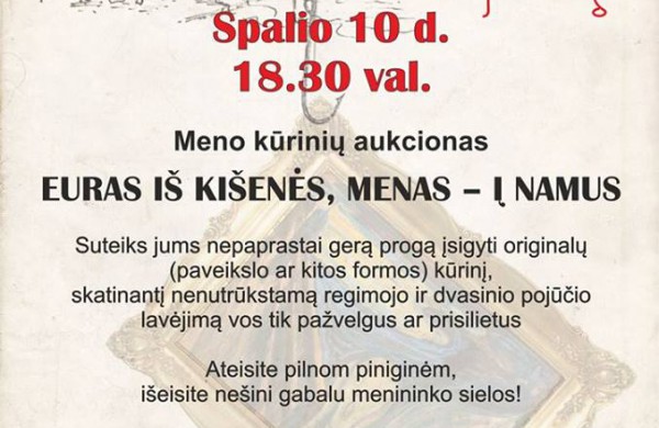 "Homo ludens": meno dirbinių aukcionas ir koncertai