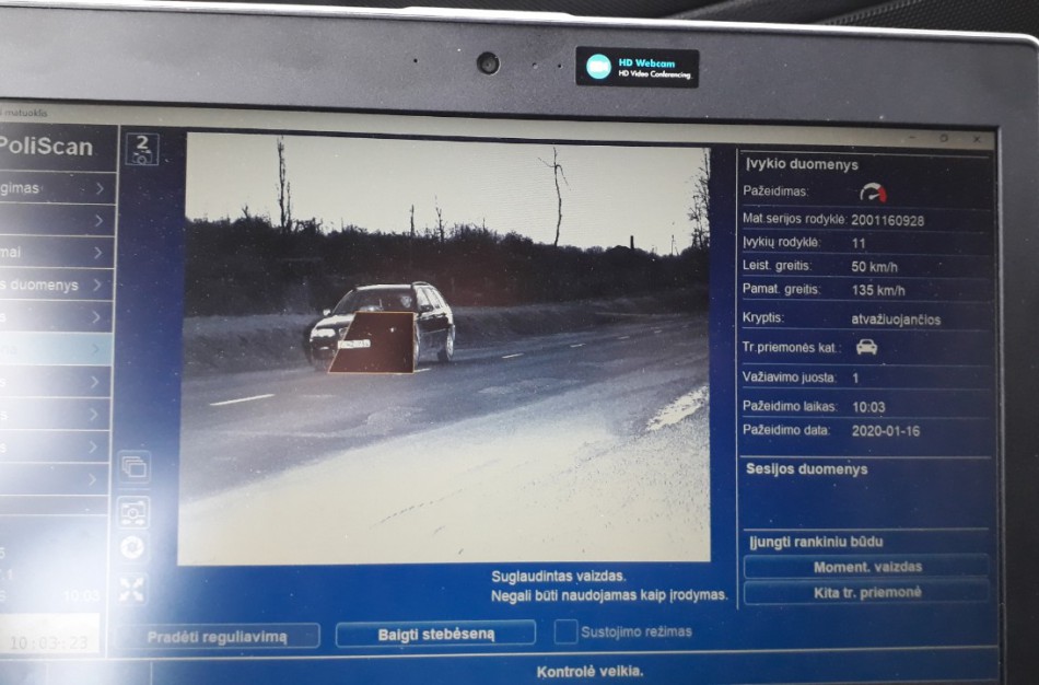 Kauno apskrityje pareigūnai užfiksavo daugiau 1100 greičio viršijimo atvejų