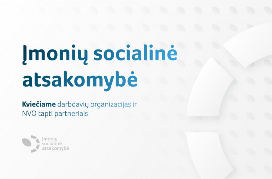 Socialinės atsakomybės ugdymas: darbdavių organizacijos ir NVO kviečiamos tapti partneriais