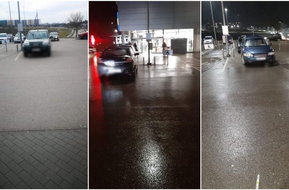 Gudresni už gudresnius: aikštelė - pustuštė, bet automobiliai statomi šalia neįgaliųjų vietų