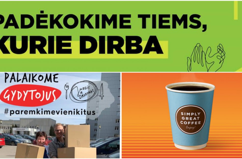 Vienybėje - stiprybė: paskelbta ne viena iniciatyva, primenanti apie padėką dirbantiems koronaviruso akivaizdoje 