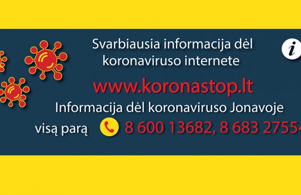 Jonavoje pradeda veikti COVID - 19 informacijos telefonai 