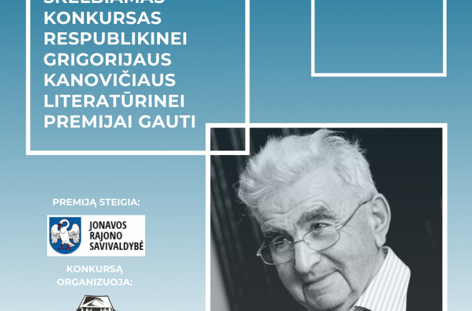 Kviečiame dalyvauti kasmetinės respublikinės Grigorijaus Kanovičiaus literatūrinės premijos konkurse