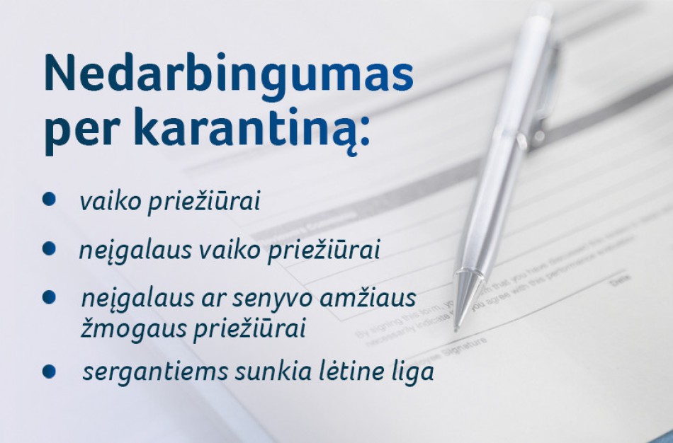Nedarbingumas per karantiną: pažymėjimą išduos iki 60 dienų