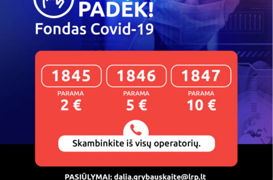 COVID-19 fondo trijų savaičių darbo rezultatai