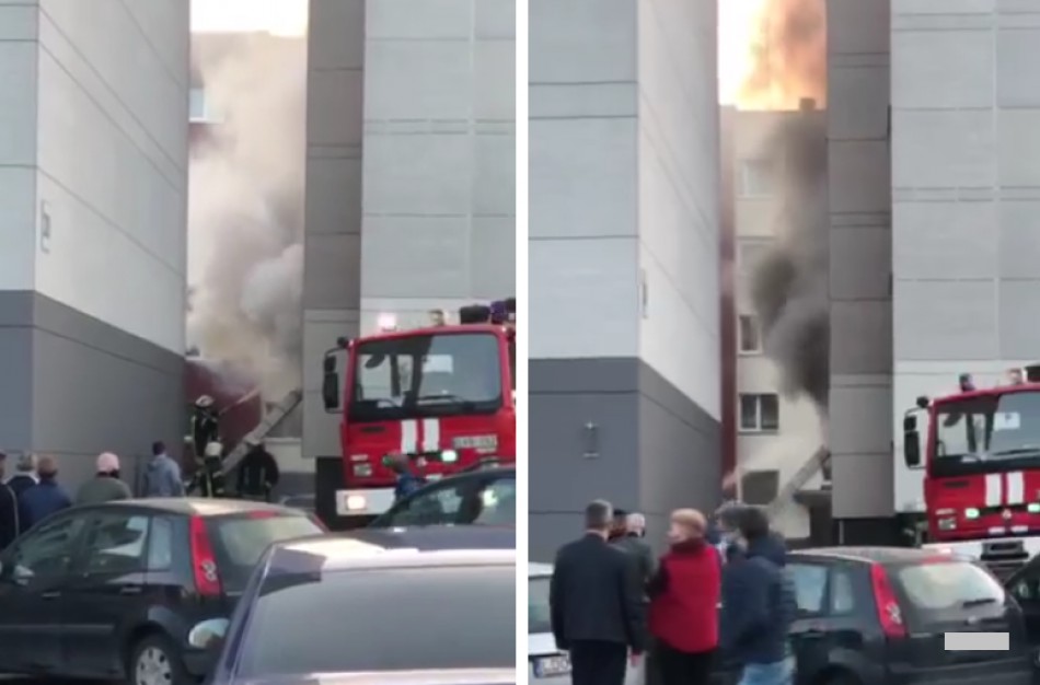 Gaisro metu Rimkuose iš balkono veržėsi atvira liepsna