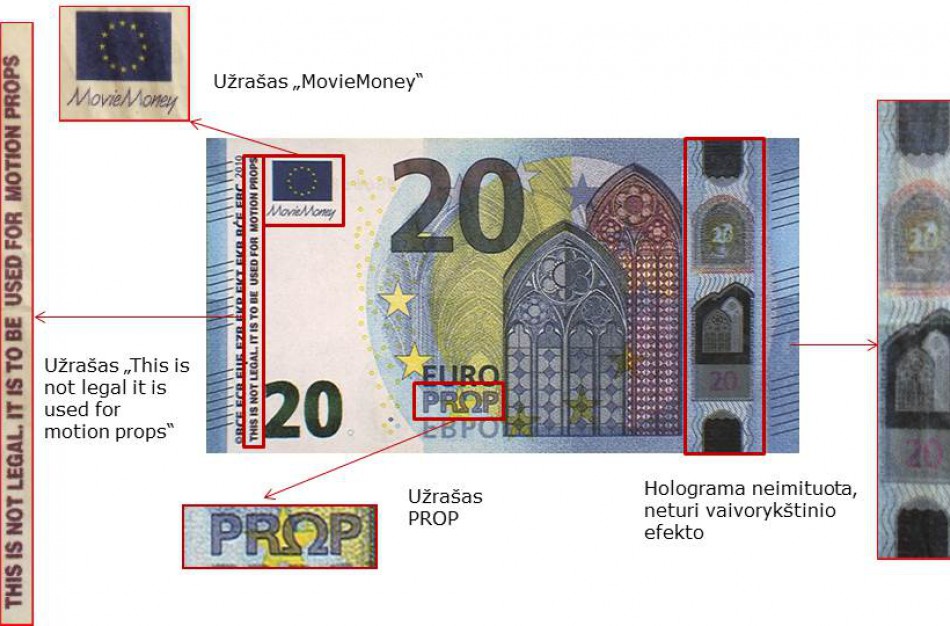 Lietuvos bankas: padaugėjo akivaizdžiai padirbtų eurų banknotų