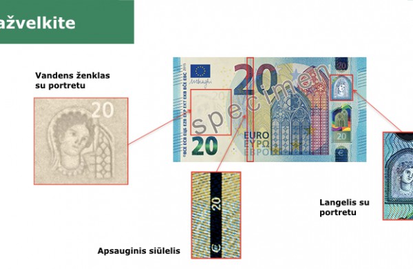 Lietuvos bankas: padaugėjo akivaizdžiai padirbtų eurų banknotų