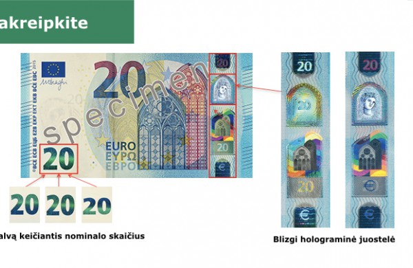 Lietuvos bankas: padaugėjo akivaizdžiai padirbtų eurų banknotų