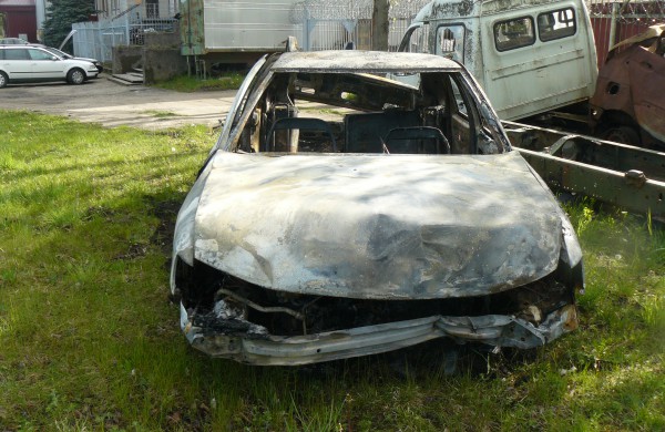 Gulbiniškių kaimo miške degė automobilis