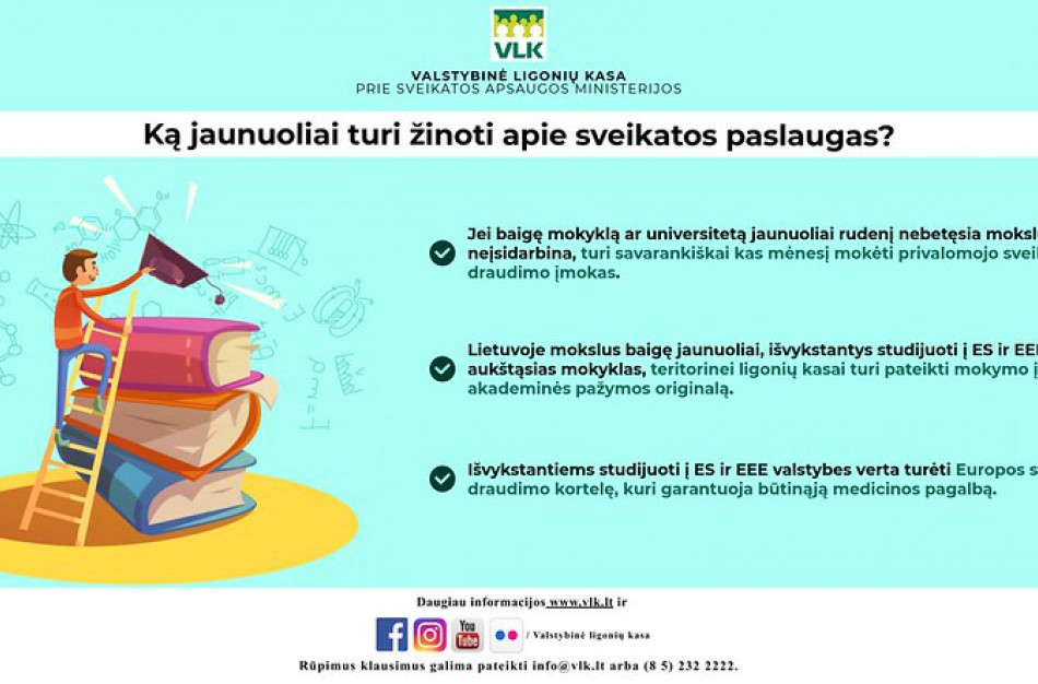 Kaip baigus mokyklą pasirūpinti savo privalomuoju sveikatos draudimu?