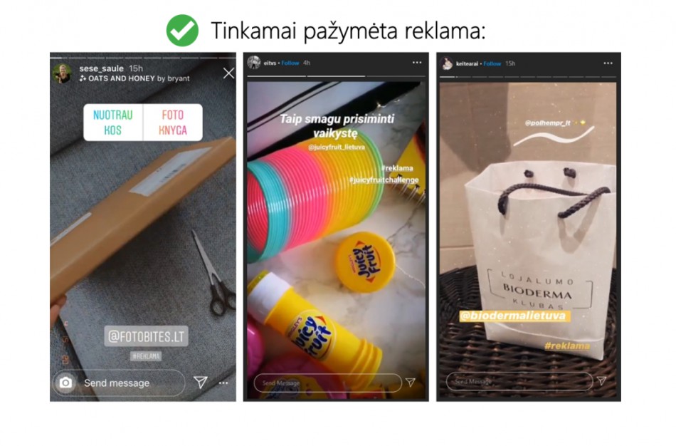 „Influenceriai“ raginami tinkamai žymėti reklamą socialiniuose tinkluose