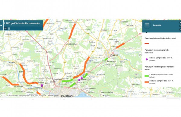 Aiškėja, kada kelyje Jonava - Kaunas turėtų pradėti veikti vidutinio ir momentinio greičio matuokliai 
