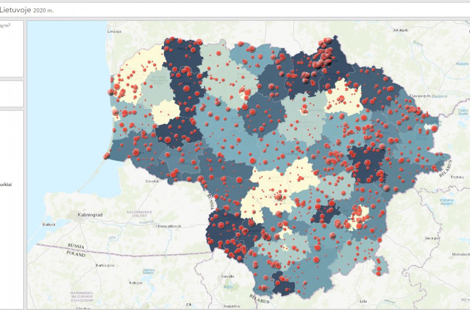 Radiacinės saugos centras atnaujino interaktyvų Lietuvos radono žemėlapį