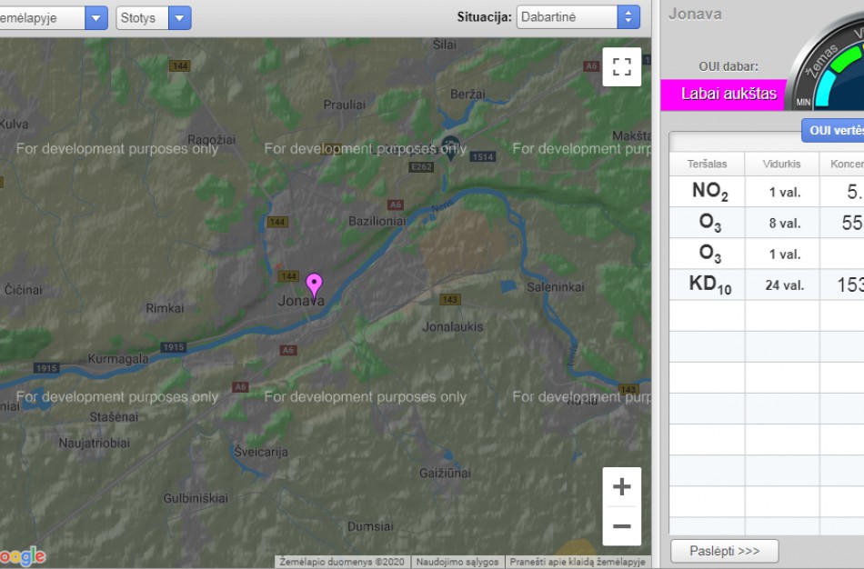 Įspėjimas: Jonavoje itin padidėjęs oro užterštumas kietosiomis dalelėmis