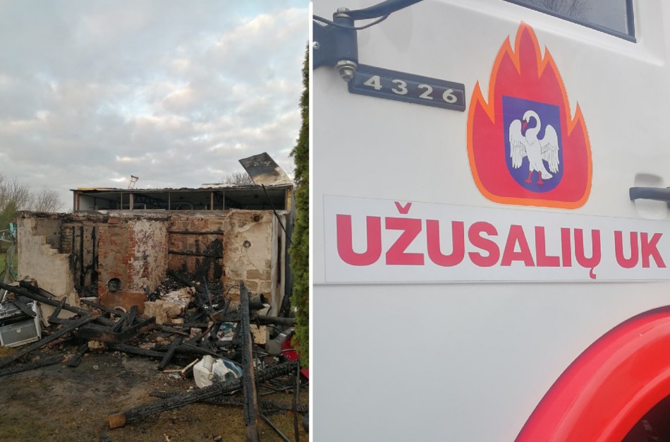 Užusaliuose sudegė pirtis