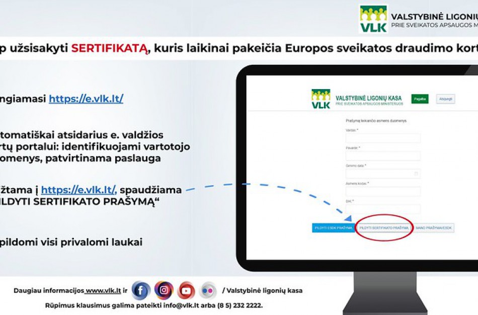 Ligonių kasos pasiūlė naują elektroninę paslaugą