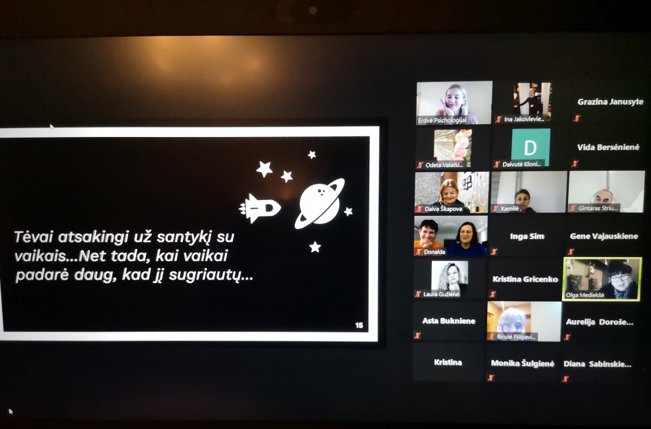 Virtuali paskaita tėvams  Justino Vareikio progimnazijoje