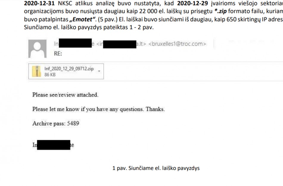 NKSC atliko tyrimą dėl „Emotet” kenkėjiško kodo plitimo ir parengė rekomendacijas