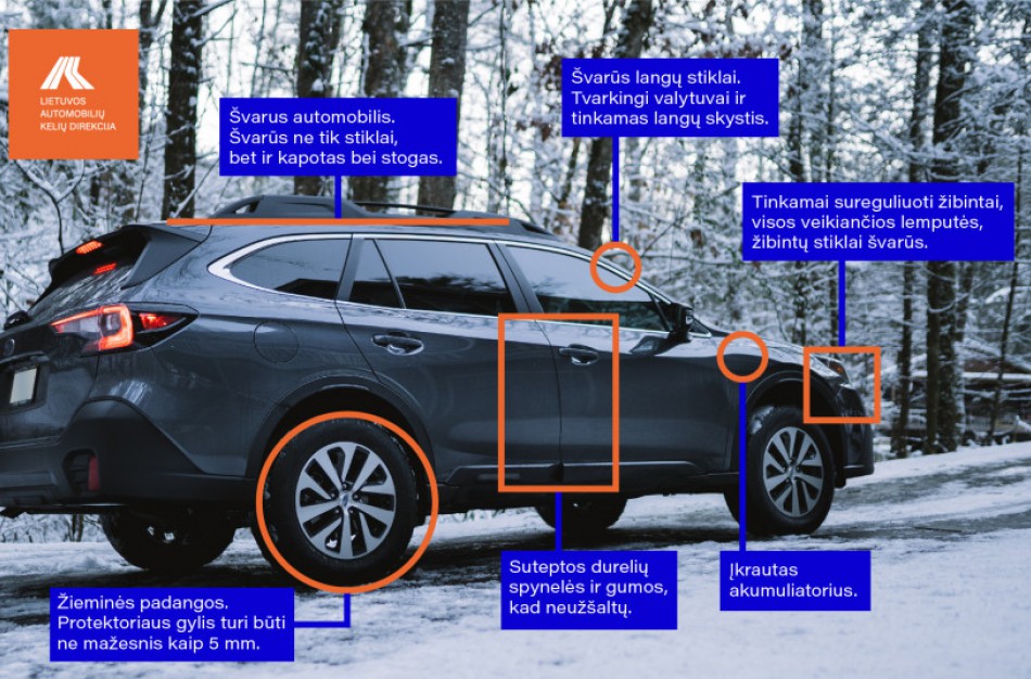 Vairavimas žiemą: svarbi automobilio techninė būklė