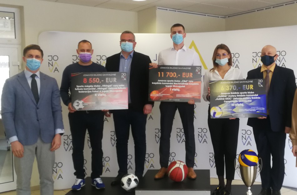 Prizines vietas užėmusiems Jonavos klubams – savivaldybės premijos